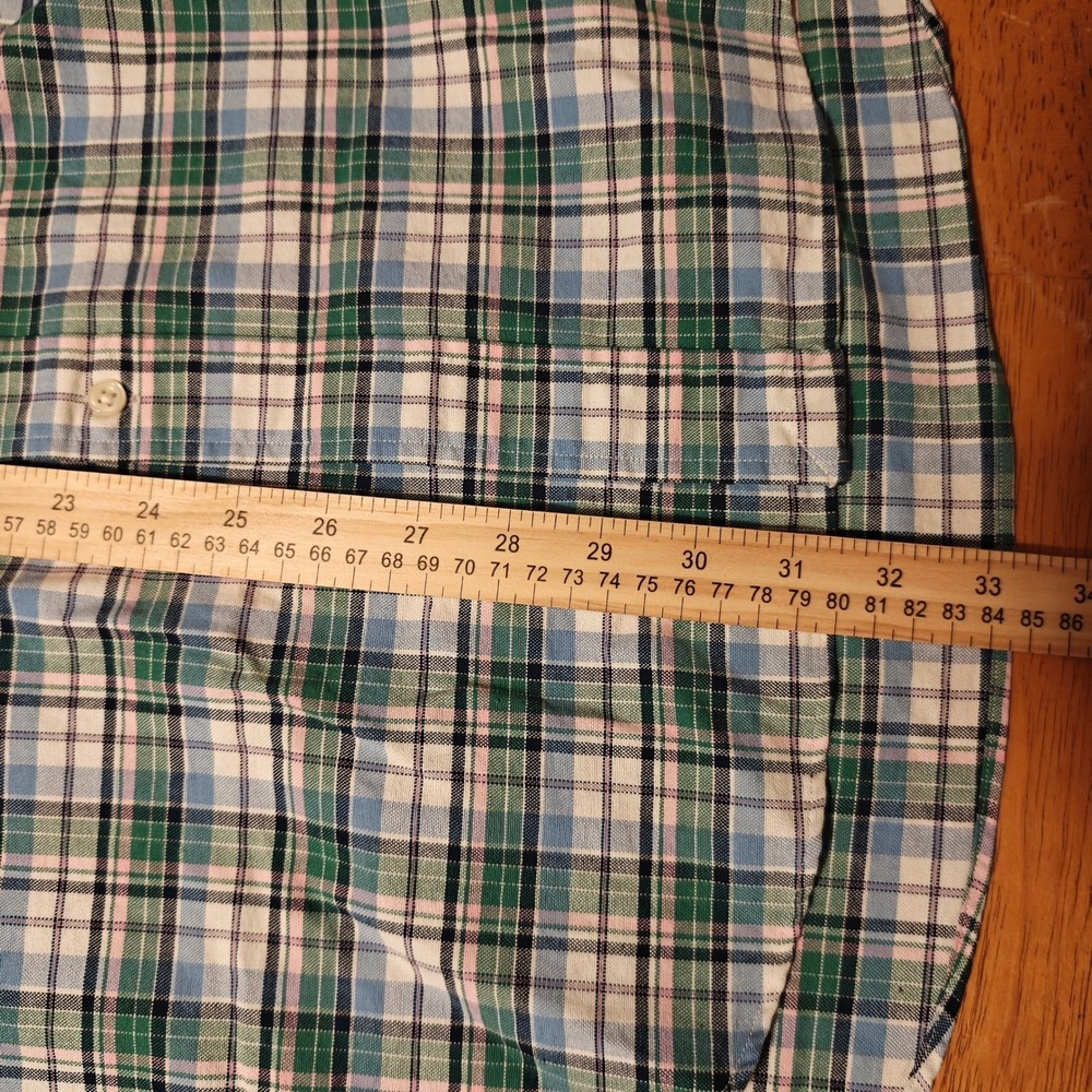 Ralph Lauren Mens Classic Fit Plaid Button Down Shirt Green Blue Pink Large - Picture 5 of 6